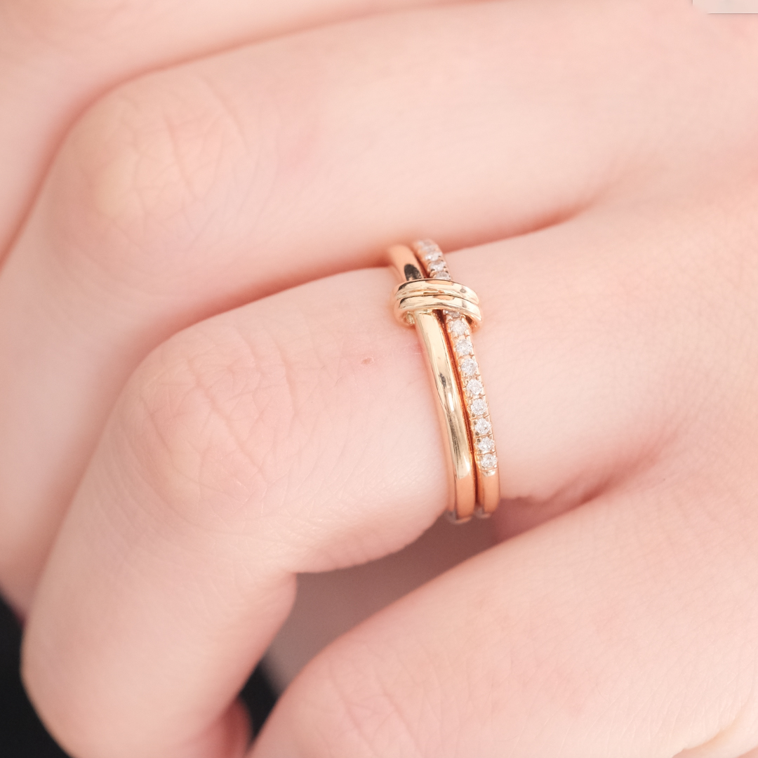 0.11 Karat Pırlanta İkili Tasarım Yüzük (2)