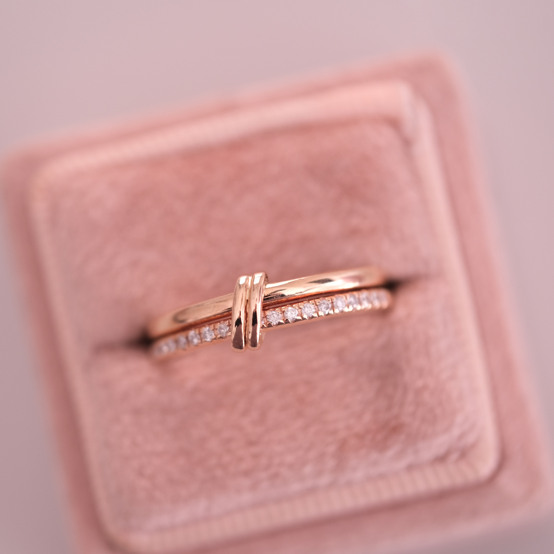 0.11 Karat Pırlanta İkili Tasarım Yüzük (1)