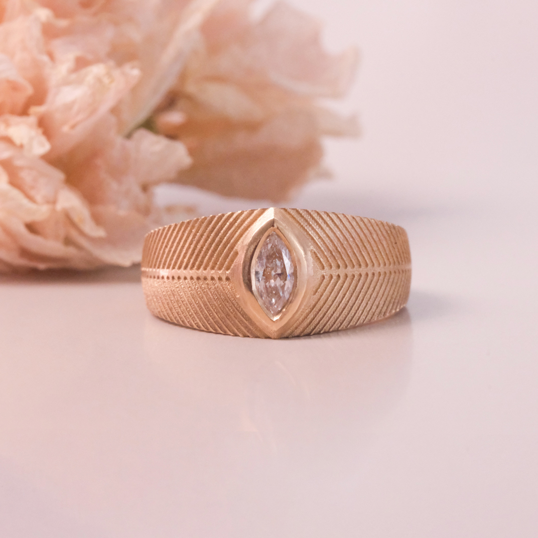 0.20 Karat Markiz Pırlantalı Serçe Parmak Yüzük (1)