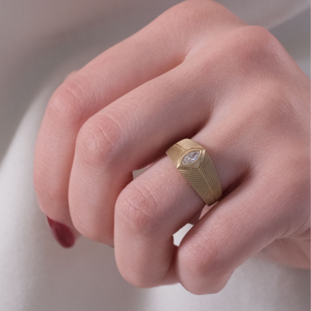 0.20 Karat Markiz Pırlantalı Serçe Parmak Yüzük (3)