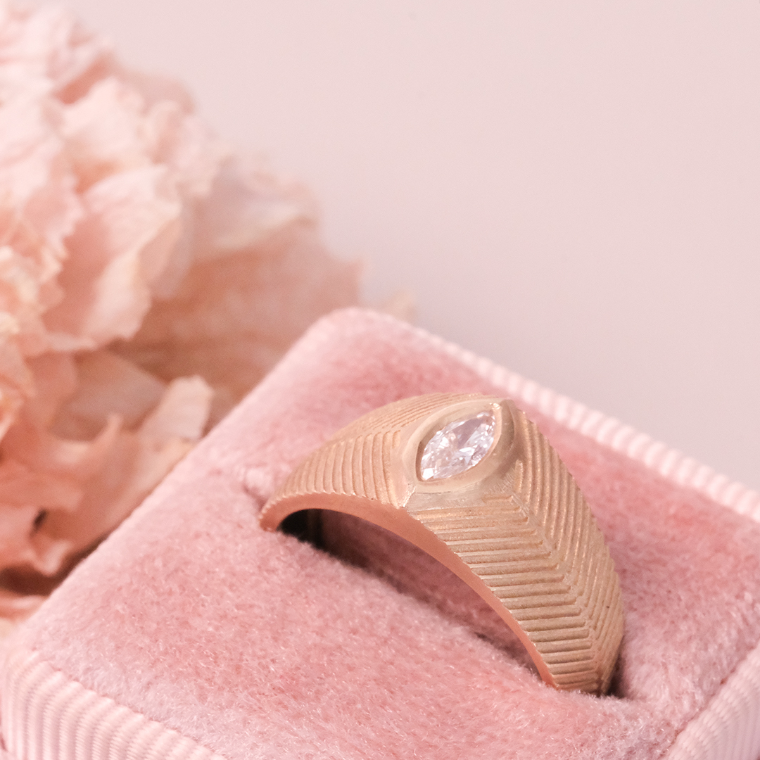 0.20 Karat Markiz Pırlantalı Serçe Parmak Yüzük (2)