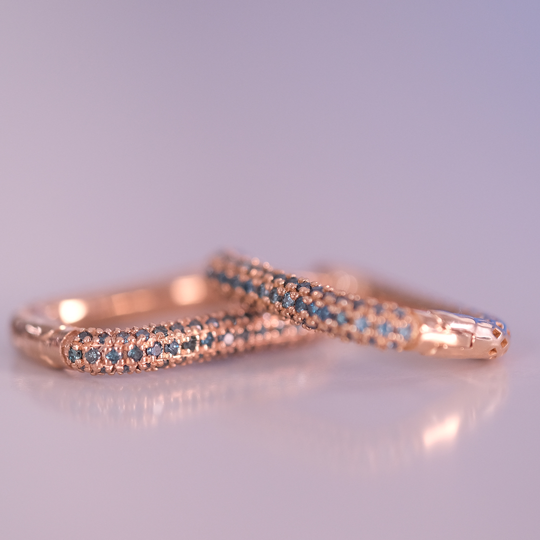 0.46 Karat Mavi Pırlanta Küpe (1)