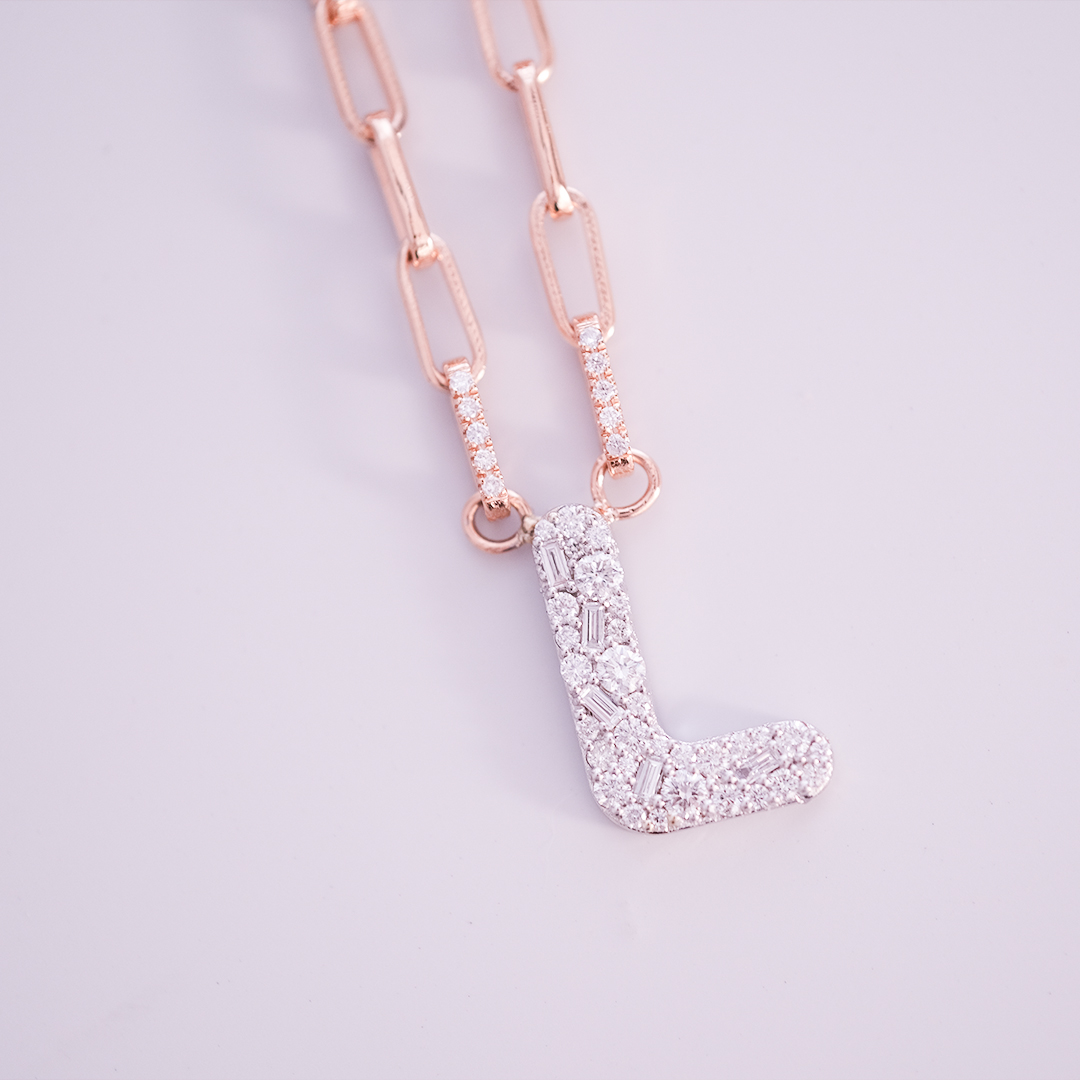 0.60 Karat L Harf Pırlanta Kolye (1)