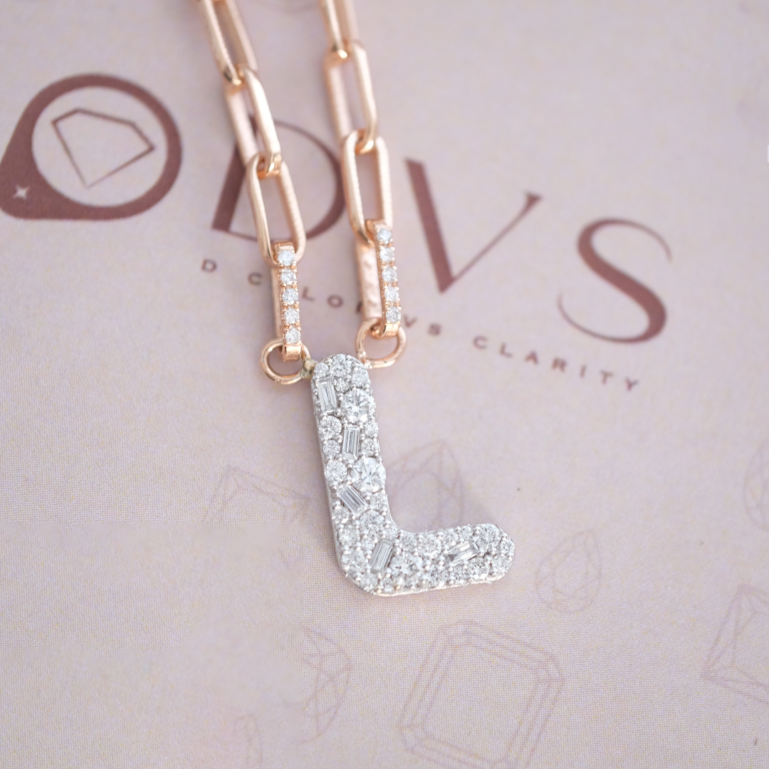 0.60 Karat L Harf Pırlanta Kolye (2)