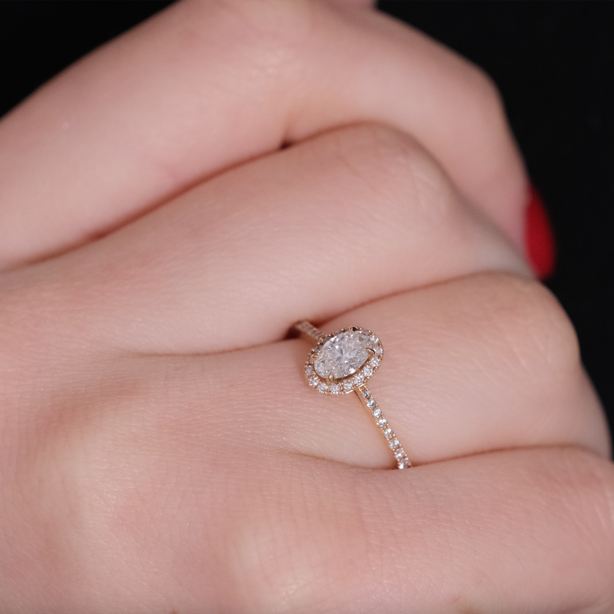 0.70 Karat Alhena Oval Tektaş Pırlanta Yüzük (2)