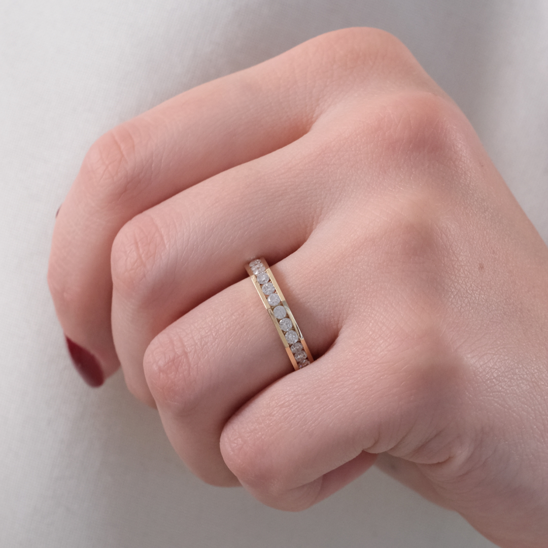 0.80 Karat Bombeli Pırlanta Alyans Yüzük (1)