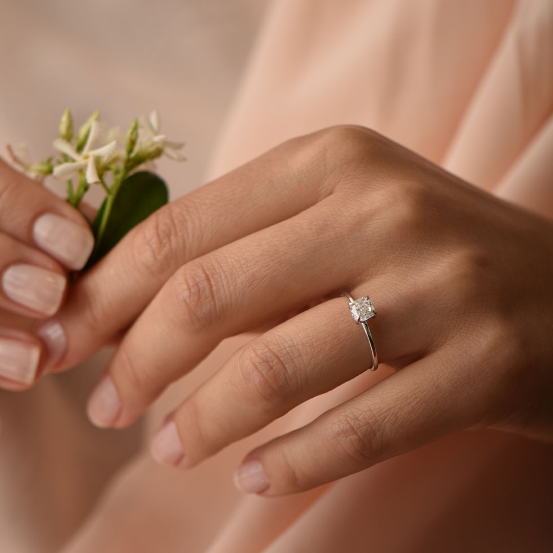 0.80 Karat Shaula Cushion Tektaş Pırlanta Yüzük (2)