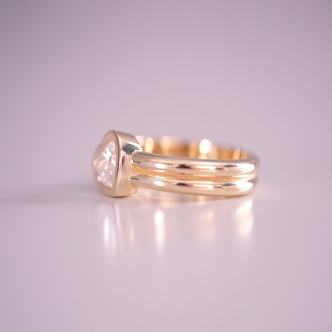 1.07 Karat Laboratuvar Pırlantası Kalp Yüzük (3)