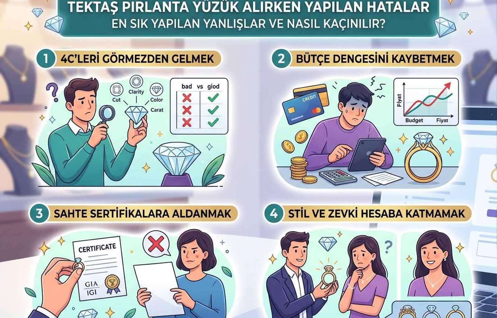 Tektaş Pırlanta Yüzük Alırken En Çok Yapılan Hatalar